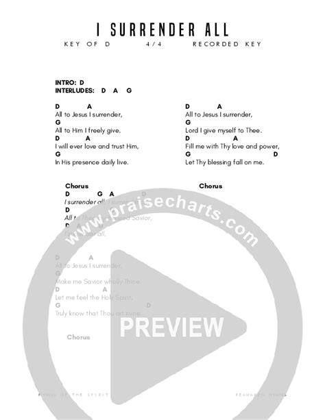 I Surrender All Chords PDF Reawaken Hymns PraiseCharts