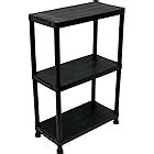 Oypla Tier Black Plastic Heavy Duty Shelving Racking Storage Unit