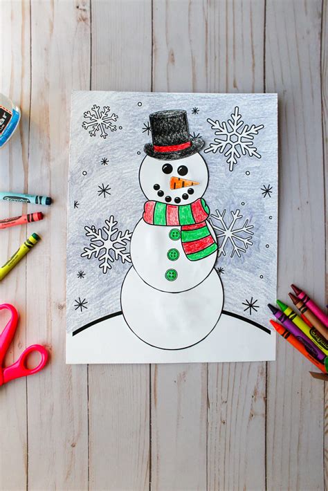 Adorable Build A Snowman Craft Printable For Kids