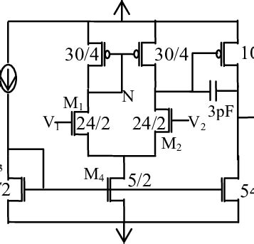 Two Stage Op The Numbers In The Figure Indicate The W L Ratios Of