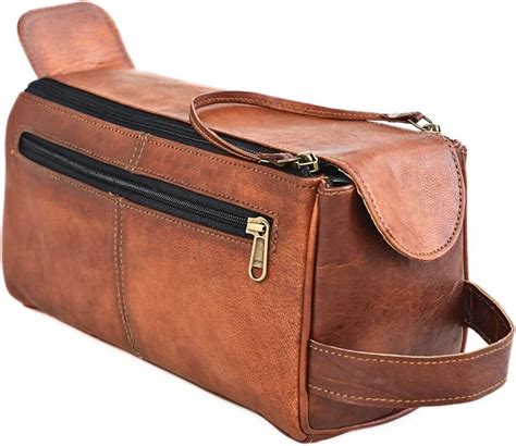 Genuine Leather Toiletry Bag For Men Vintage Looking Dopp Kit For