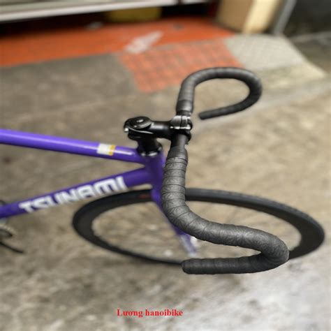 Xe đạp Fixed gear Tsunami SNM100 Tím cơ bản tay cong Hanoibike shop