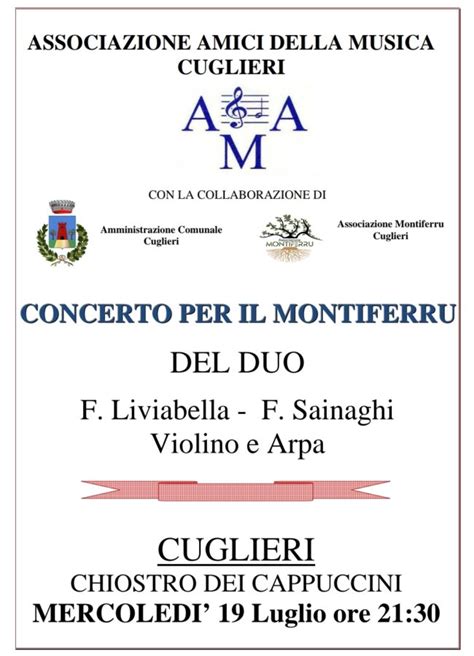 Cuglieri Un Concerto In Ricordo Degli Incendi Nel Montiferru