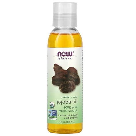 Now Foods Solutions Certified Organic Jojoba Oil 4 Fl Oz 118 Ml