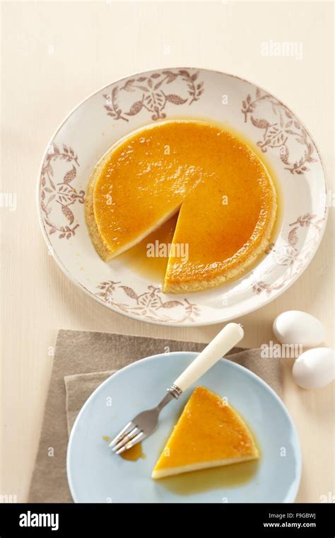 Spanish Flan Stock Photo Royalty Free Image 91944318 Alamy