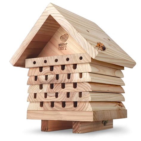 Wildtier Herz Ruche Abeilles Solitaires Hôtel Imperméable en Bois