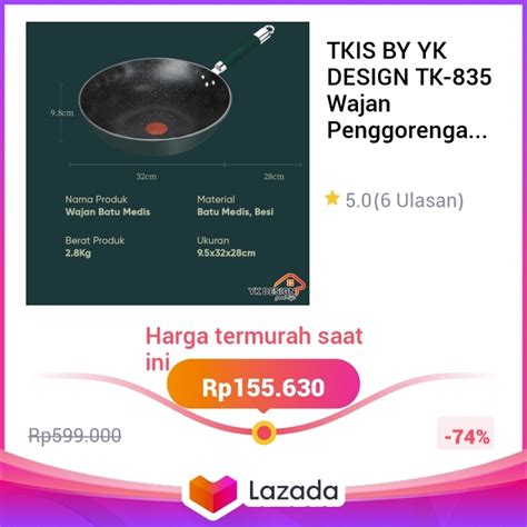 TKIS BY YK DESIGN TK 835 Wajan Penggorengan Premium Lebih Tebal Bahan