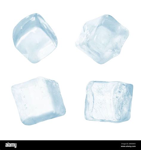 Set Of Ice Cubes Isolated On White Background Stock Photo Alamy