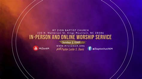 Mt Zion Baptist Church Sunday Worship May 12th 2024 Youtube