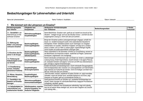 Beobachtungsbogen