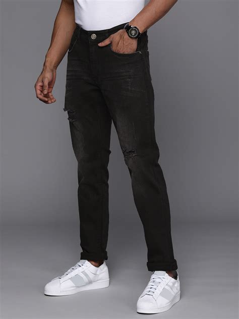 Buy Wrogn Men Black Slim Tapered Fit Light Fade Stretchable Jeans