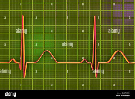 ECG Computer Illustrazione Di Un Elettrocardiogramma ECG Che Mostra