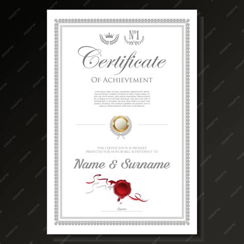 Сертификат или диплом ретро-дизайн шаблона на черном фоне | Премиум векторы