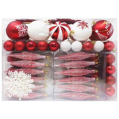 Joiedomi 133pcs Assorted Red And White Christmas Ornaments Set - high ...