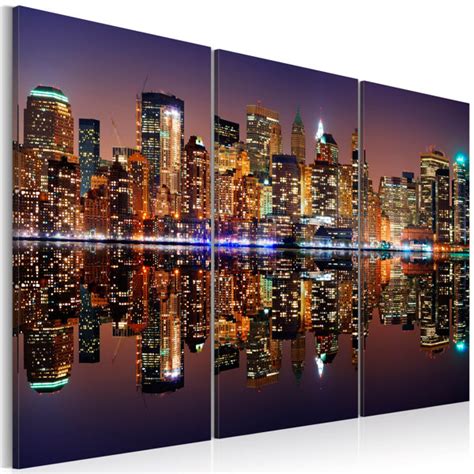 Ebern Designs Leinwandbild New York Water Reflection Wayfair De