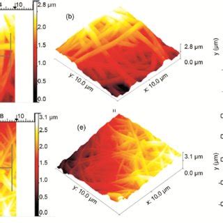 Afm Images Of Nanofibre Web Electrospun A D D Afm Image And Height