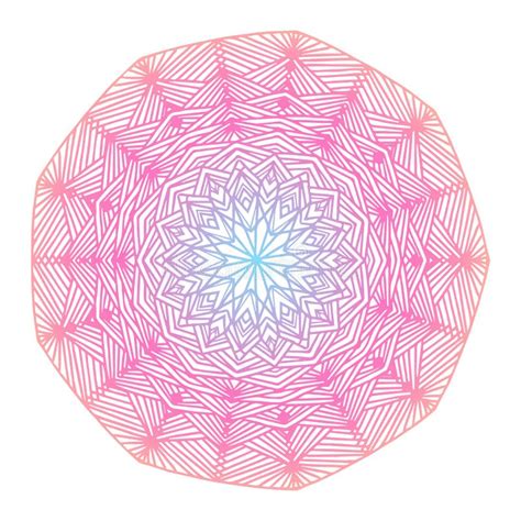 Round Gradient Mandala On White Isolated Background Vector Boho