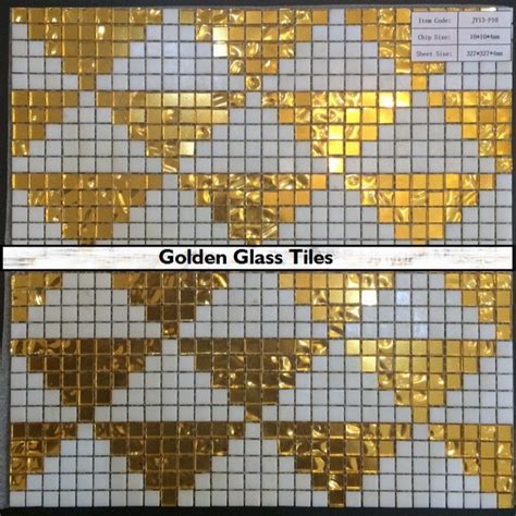 Milano Golden White Crystal Glass Mosaic Tiles Thickness 3mm Size