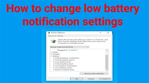 How To Change Low Battery Notification Settings Youtube