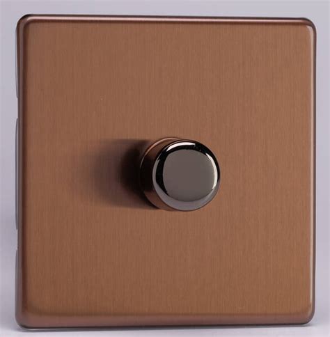 Gang W V Pro Silent Led Dimmer Screwless Brushed Bronze