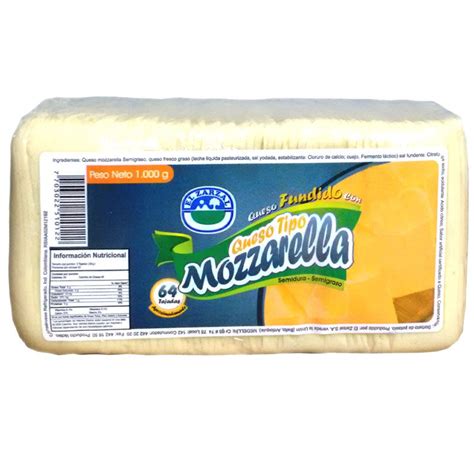 QUESO FUND TIPO MOZARELLA BLOQUE TAJADO 1000 Grs El Zarzal