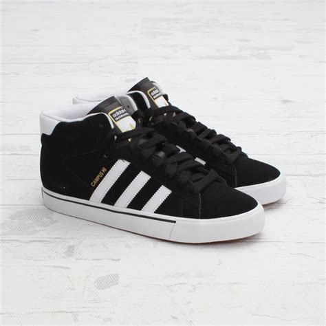 adidas Skateboarding Campus Vulc Mid - Black / Run White | Sole Collector