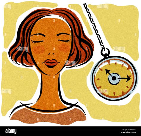 A Woman Being Hypnotized With A Pocket Watch Stock Photo Alamy