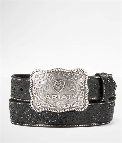 Ariat Tooled Leather Belt - Men's Belts in Black | Buckle