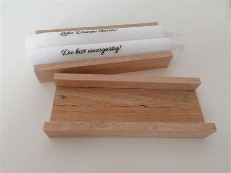 Kerzenverpackung Holz für Stabkerzen 1er 2er 3er Rohling