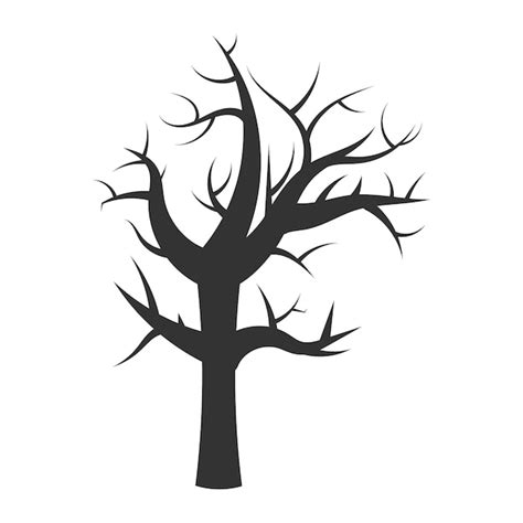 Premium Vector Dead Tree Silhouette Without Leaves