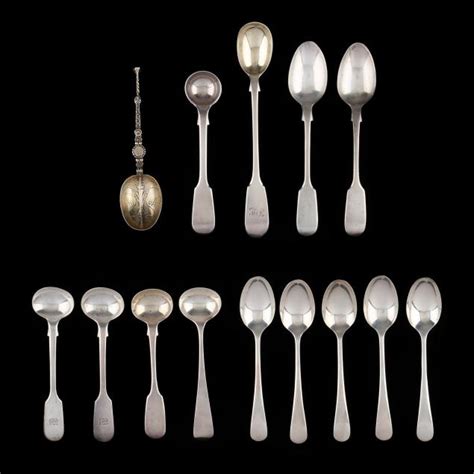 Collection Of English Silver Spoons Lot 3026 Fine Silver Auctionfeb