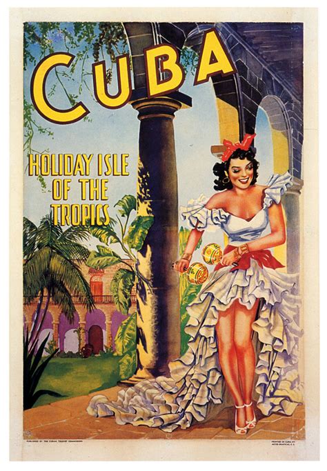 Cuba Holiday Isle In The Tropics Retro Travel Poster Vintage