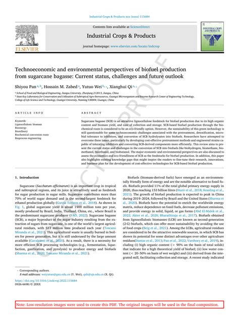 Pdf Technoeconomic And Environmental Perspectives Of Biofuel