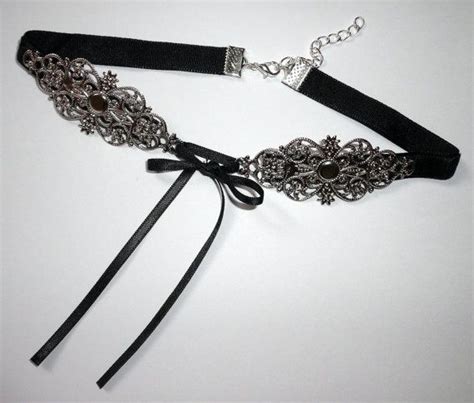 Black Gothic Choker Velvet Bow Necklace Collar от Lilacatdesigns Bow