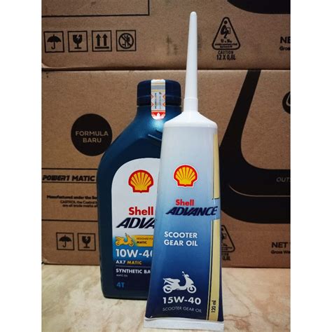 Jual PAKET OLI MESIN SHELL ADVANCE AX7 SCOOTER MATIC 10W 40 800ML DAN