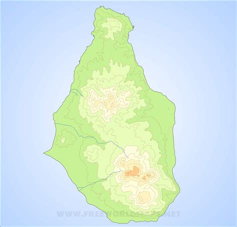 Montserrat Map Geographical Features Of Montserrat Of The Caribbean