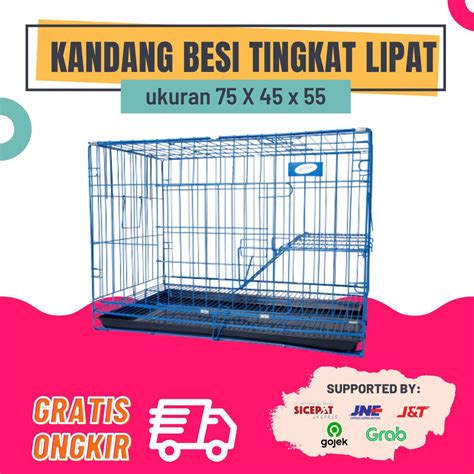 Jual Kandang Kucing Tingkat 1 Size L Lipat 75cm Kucing Anjing Kelinci