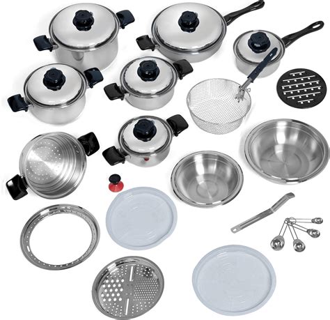 Amazon.com: 17pc Stainless Steel Cookware Set: Lifetime Cookward: Home ...