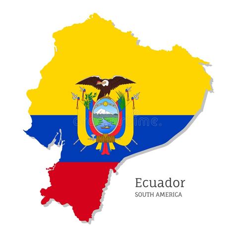 Mapa De Ecuador Con Bandera Nacional Ilustraci N Del Vector