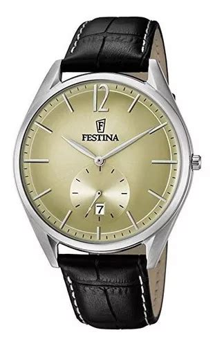 Reloj Festina Hombre Cuero Negro Oficial F6857 4 Color Del Bisel