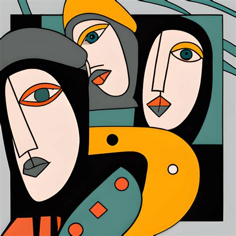 Mujeres Con Hiyab Al Estilo De Pablo Picasso Creative Fabrica