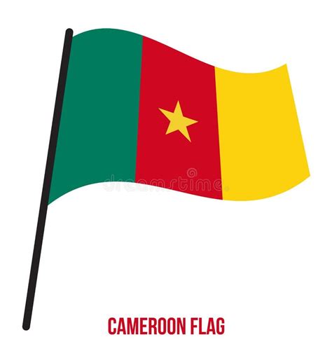 Cameroon Flag Waving Vector Illustration On White Background Cameroon