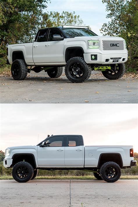 7 Lifted 2014 Gmc Sierra 1500 4x4 Custom White Modifiedx