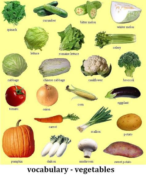 Learn Spanish Food Vocabulary With Vegetable Pictures