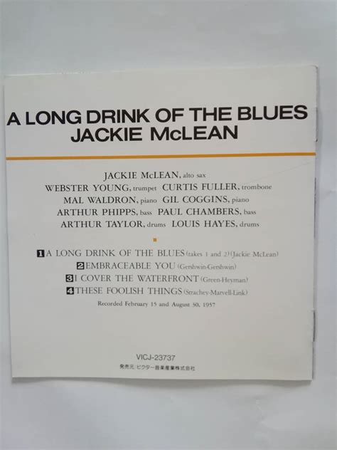 Yahoo オークション JACKIE MCLEAN A LONG DRINK OF THE BLUES