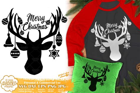 Merry Christmas With Reindeer Svg