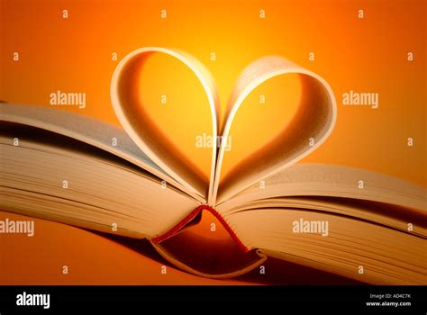 Open Book In Heart Shape Stock Photo Alamy