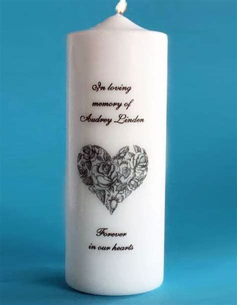 Personalized Memorial Candle with Victorian Heart, white or ivory ...