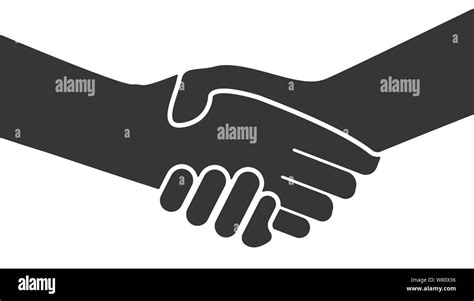 simple flat black and white handshake icon or symbol vector illustration Stock Vector Image ...