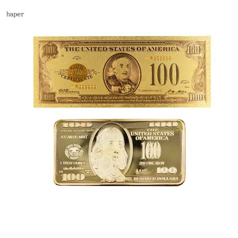 Aliexpress.com : Buy 100 Dollar Gold Bar 24k 999 Gold Plated Metal Bars with Usd 100 Gold ...